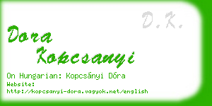 dora kopcsanyi business card