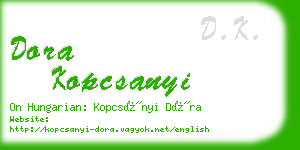 dora kopcsanyi business card